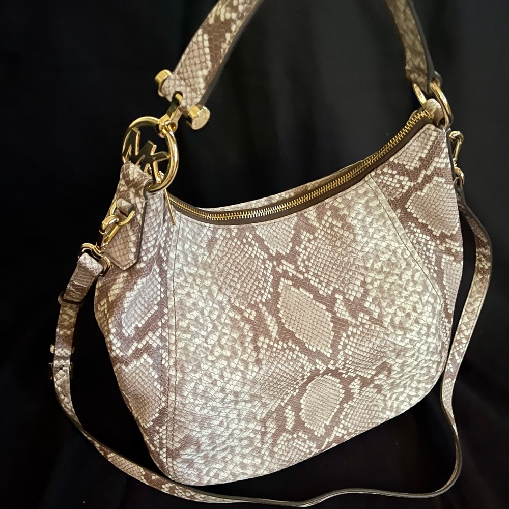 Michael Kors- Embossed Snakeskin large hobo bag